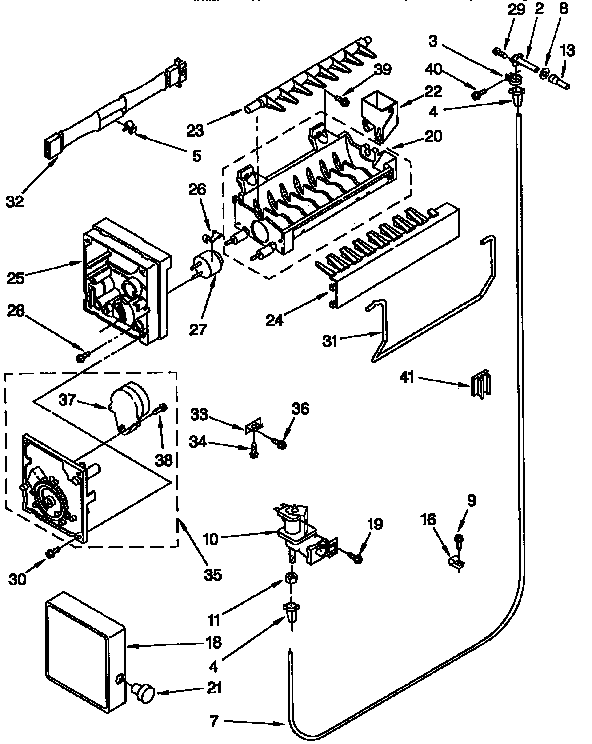 Kenmore 1069738311 icemaker parts diagram