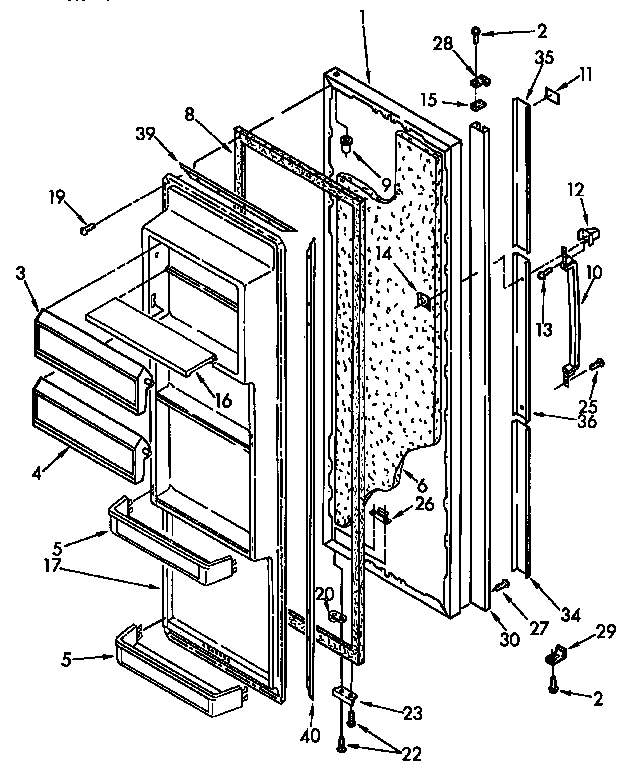 Kenmore 1069532411 refrigerator door parts diagram