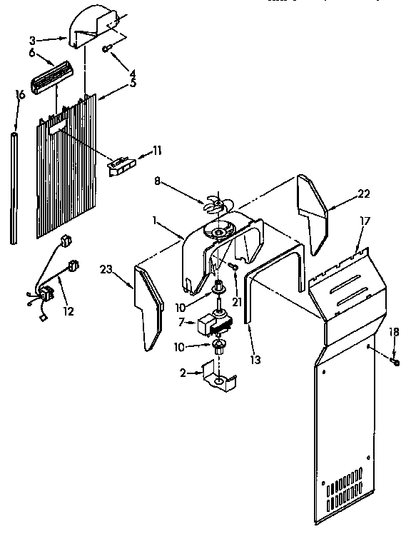 Kenmore 1069532411 air flow parts diagram