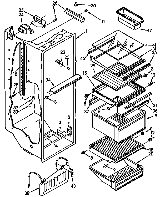 Kenmore 1069532581 refrigerator liner parts diagram
