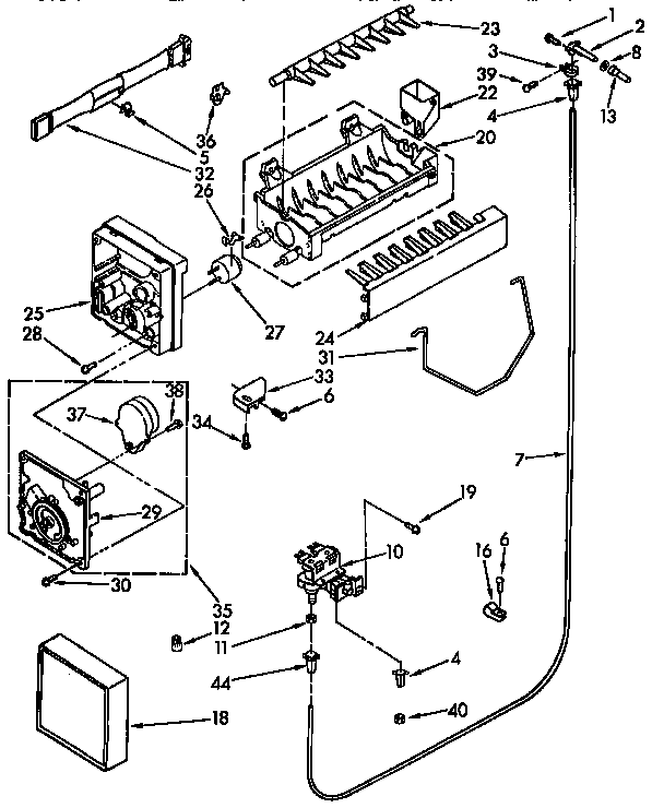 Kenmore 1069532581 icemaker parts diagram