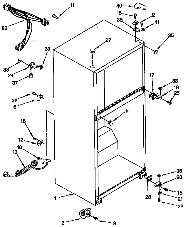Kenmore 1069334282 cabinet parts diagram