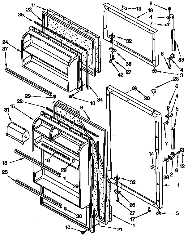 Kenmore 1069334282 door parts diagram