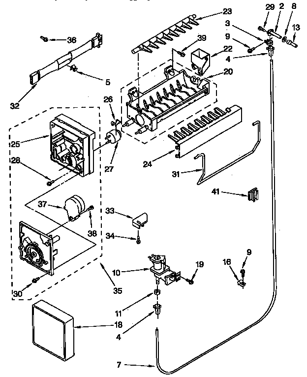 Kenmore 1069334282 icemaker parts diagram