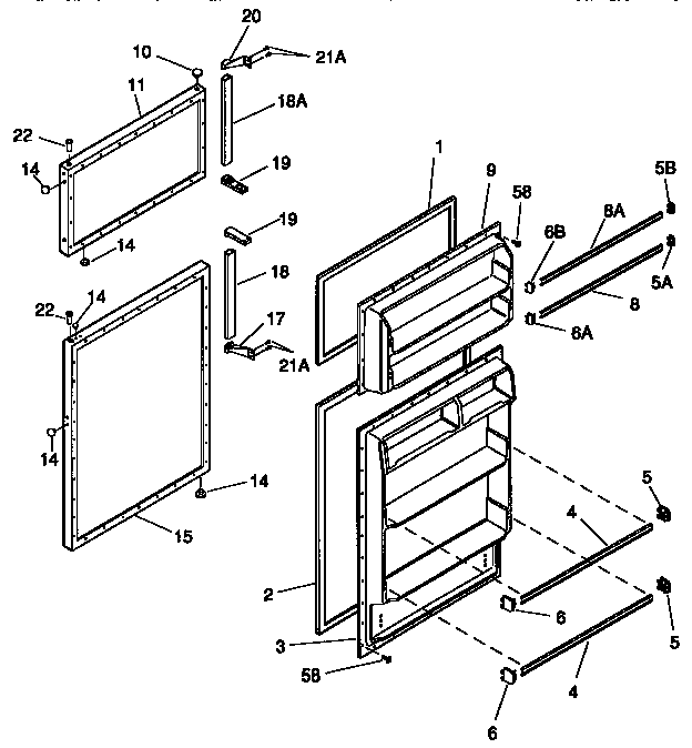 Kenmore 2539345380 doors diagram