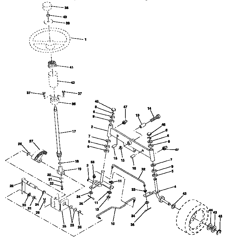 Craftsman 917257571 steering assembly diagram