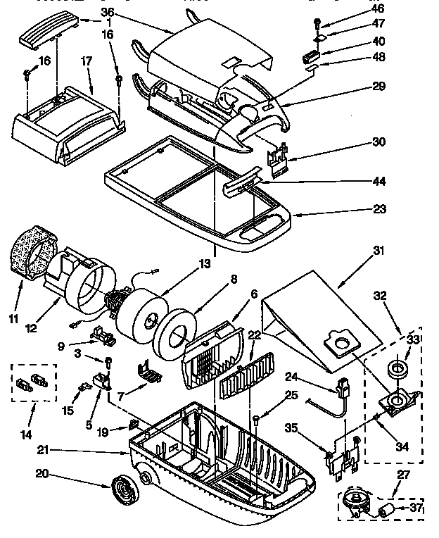 Kenmore 1163275490C vacuum cleaner parts diagram