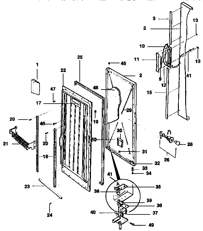Kenmore 2539235784 door parts diagram