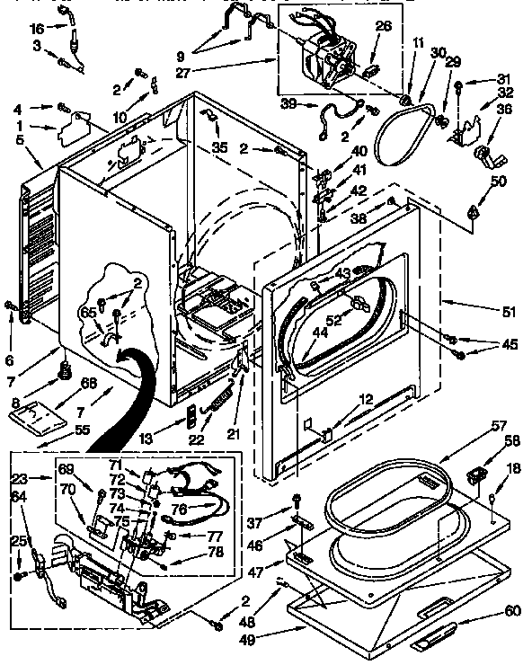 Kenmore 11097573800 cabinet parts diagram