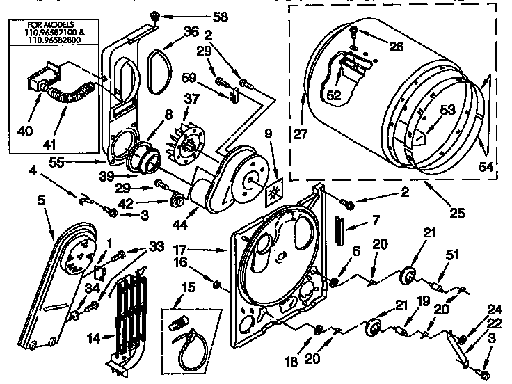 Kenmore 11096582800 bulkhead parts diagram