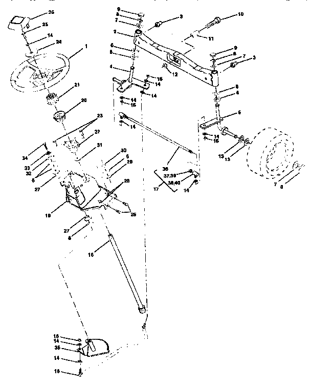 Craftsman 917250260 steering assembly diagram