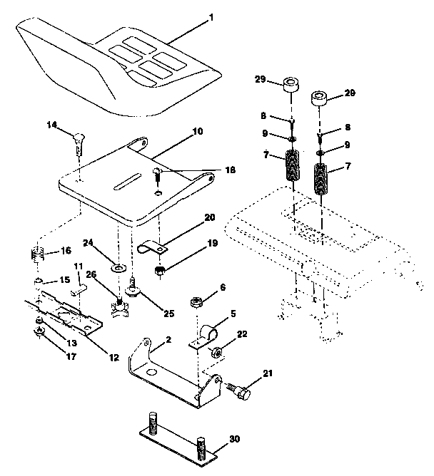 Craftsman 917250260 seat assembly diagram