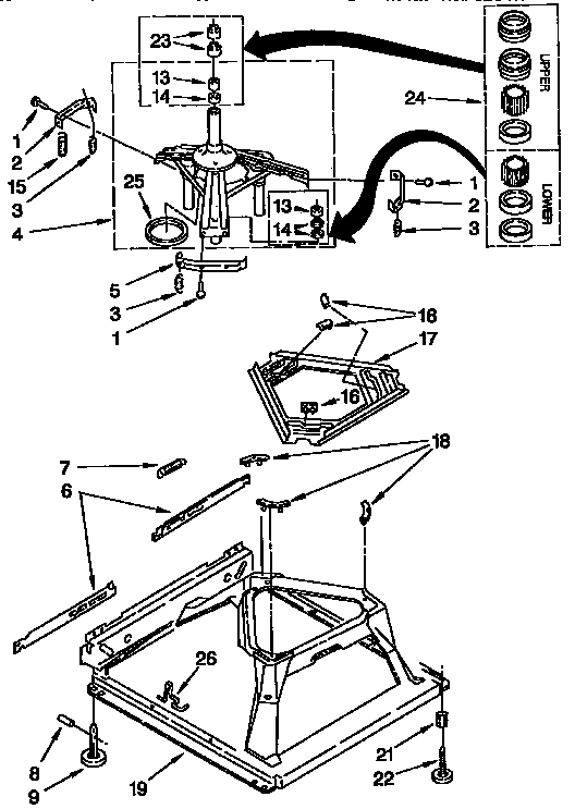Kenmore 11091564800 machine base parts diagram