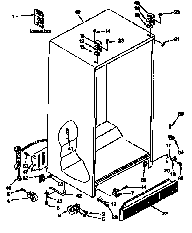 Kenmore 1069542910 cabinet parts diagram