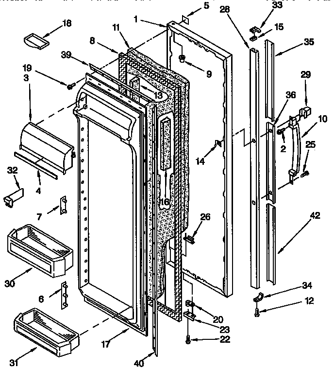 Kenmore 1069542910 refrigerator door parts diagram