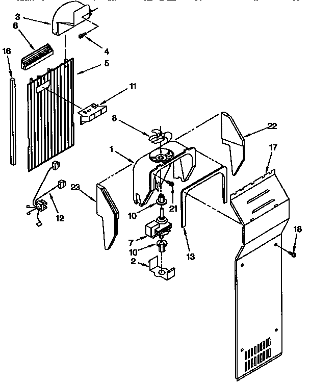 Kenmore 1069542910 air flow parts diagram