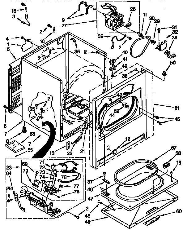 Kenmore 11097572800 cabinet parts diagram