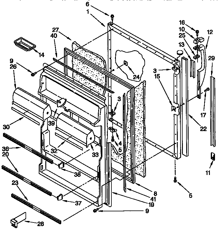 Kenmore 1069638611 refrigerator door parts diagram