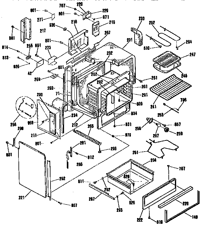 Kenmore 3634672994 body section diagram