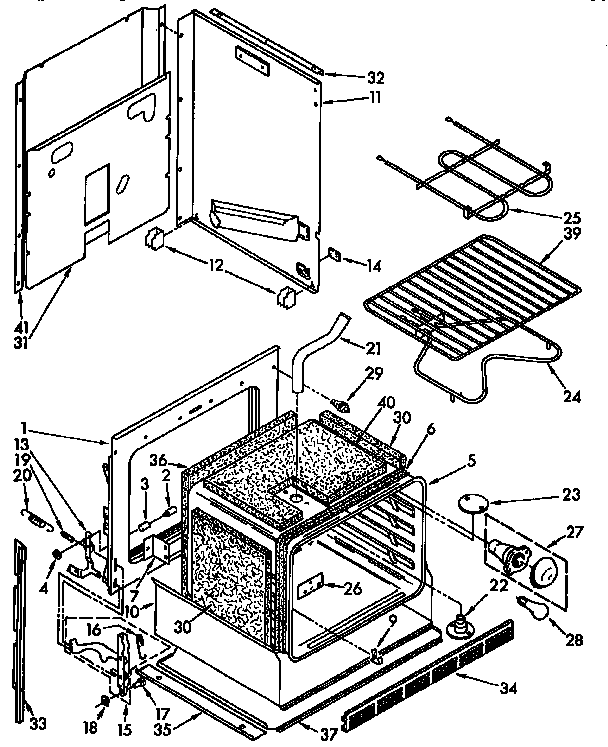 Kenmore 6654428916 lower oven parts diagram