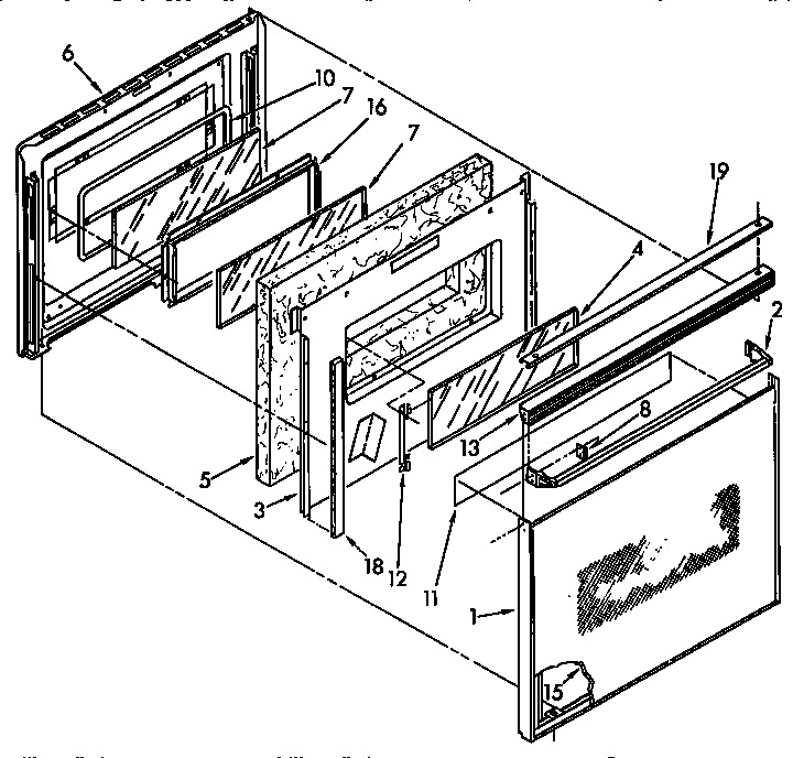 Kenmore 6654428916 upper oven door diagram