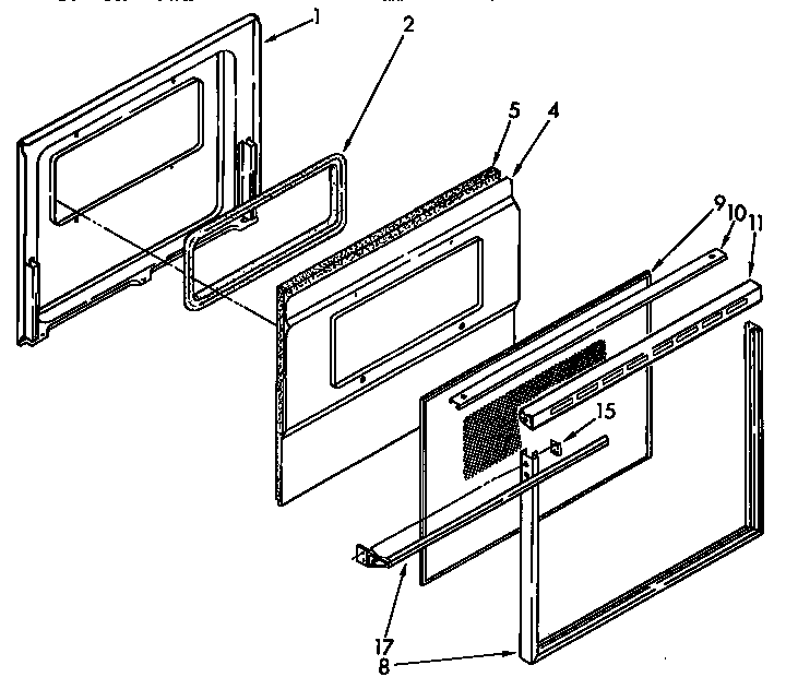 Kenmore 6654428916 lower oven door diagram