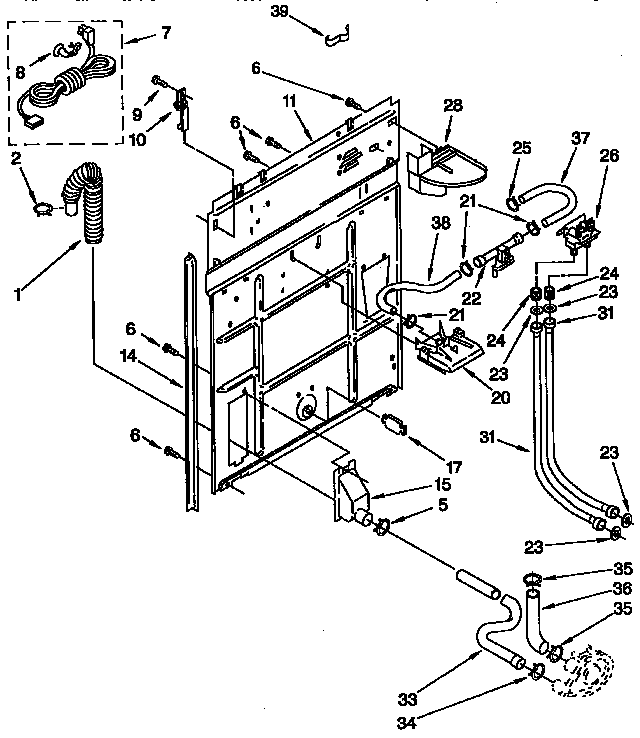 Kenmore 11092584100 rear panel parts diagram