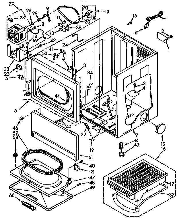 Kenmore 11097592400 cabinet parts diagram