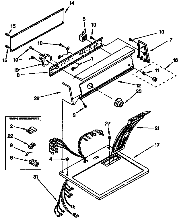 Sears 11097529100 top and console parts diagram