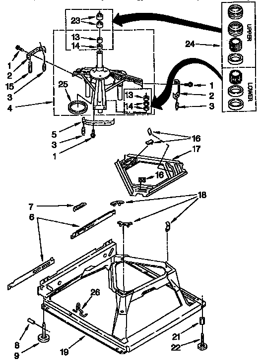Kenmore 11092573100 machine base parts diagram