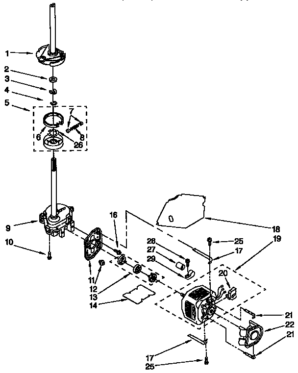 Kenmore 11092581100 brake, clutch, gearcase, motor, and pump parts diagram