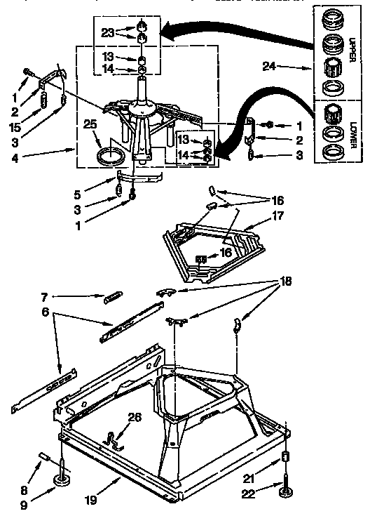 Kenmore 11092581100 machine base parts diagram