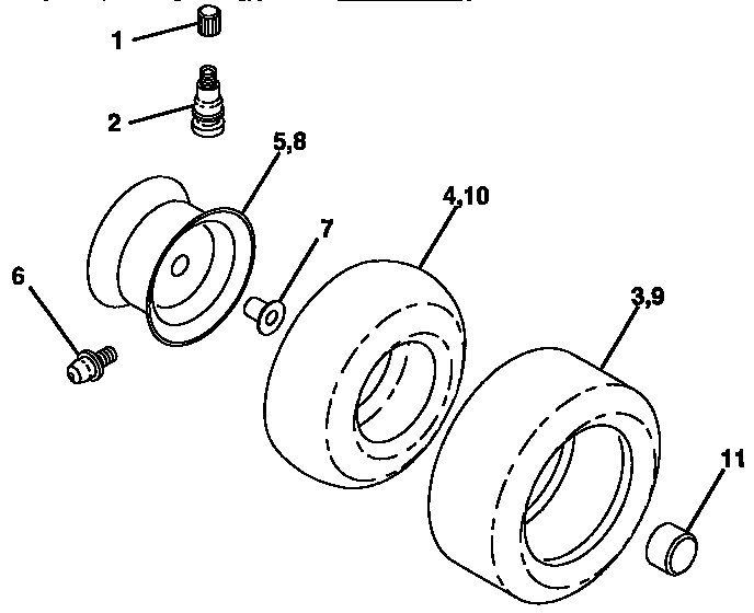 Craftsman 917257642 wheels and tires diagram