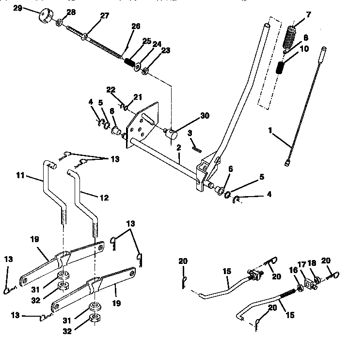 Craftsman 917257642 mower lift diagram