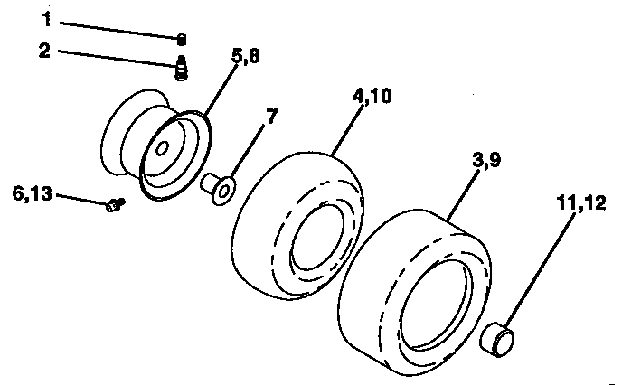 Craftsman 917257711 wheels and tires diagram