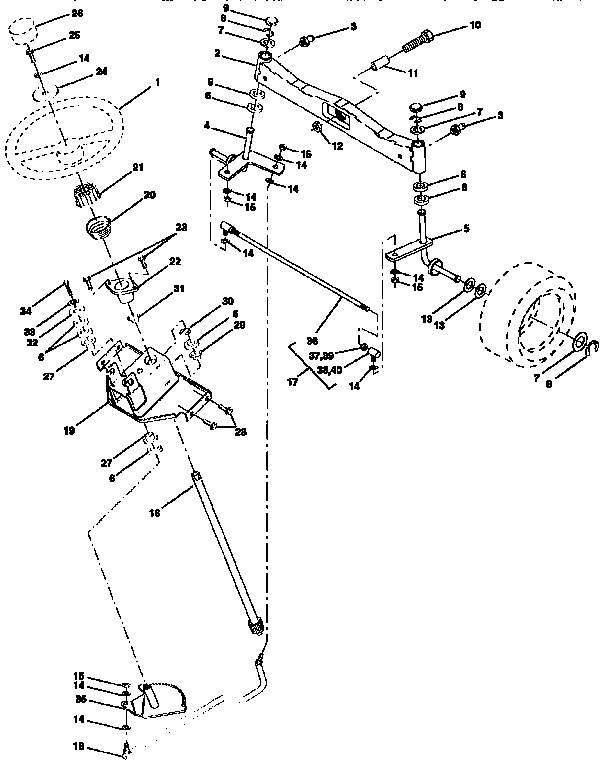 Craftsman 917257711 steering assembly diagram