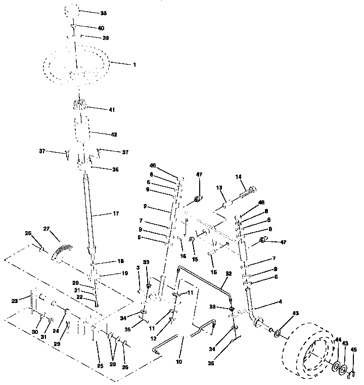 Craftsman 917257570 steering assembly diagram