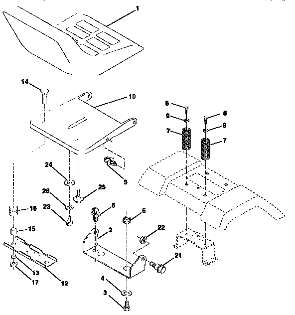 Craftsman 917257570 seat assembly diagram