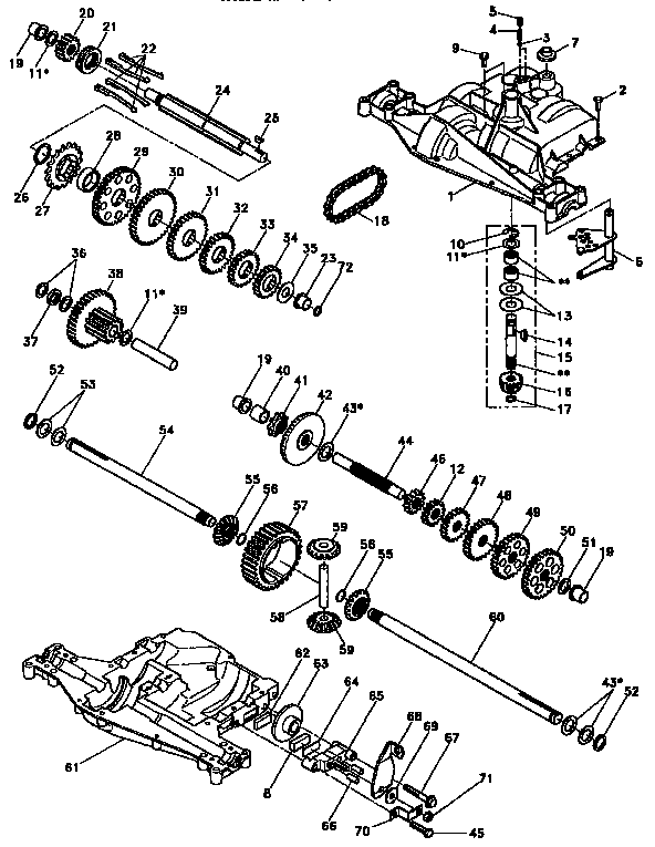 Footedana 4360-83 transaxle diagram