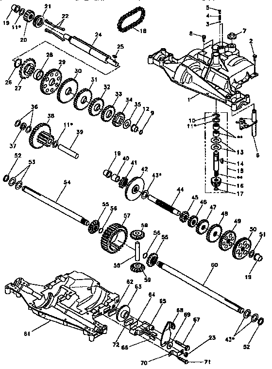 Craftsman 917258502 transaxle 4360-79 (71/917) diagram