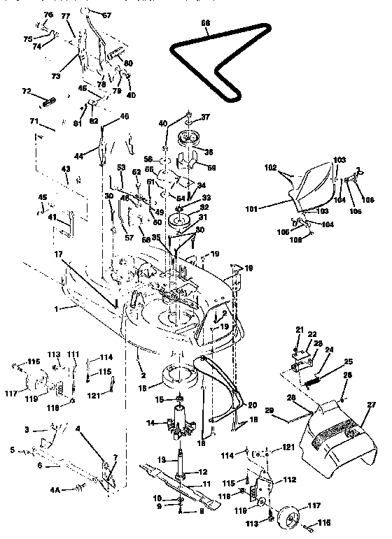 Craftsman 917257550 42" mower deck diagram
