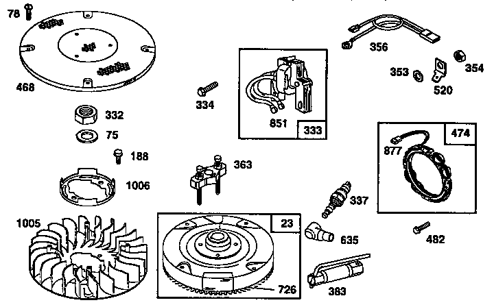 Craftsman 536257670 flywheel assembly diagram
