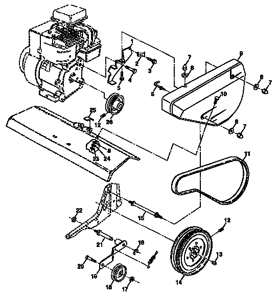 Craftsman 917295351 belt guard and pulley assembly diagram