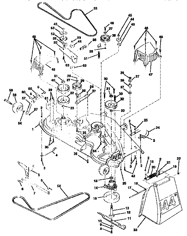 Craftsman 917257720 44" mower deck diagram