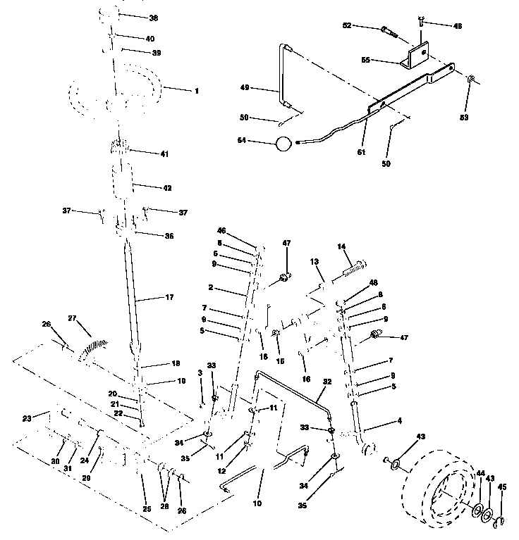 Craftsman 917255461 steering assembly diagram