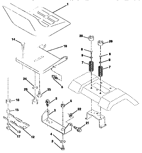 Craftsman 917255461 seat assembly diagram