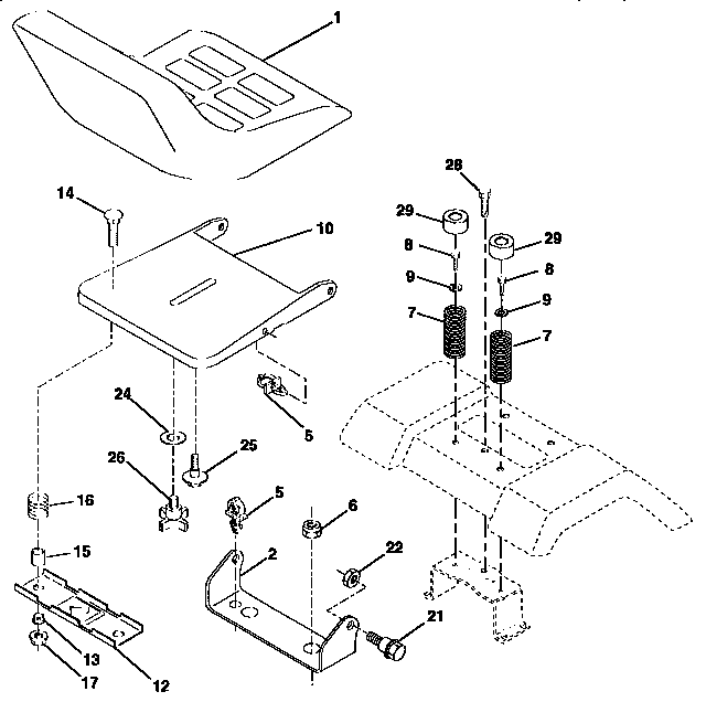 Craftsman 917257650 seat assembly diagram