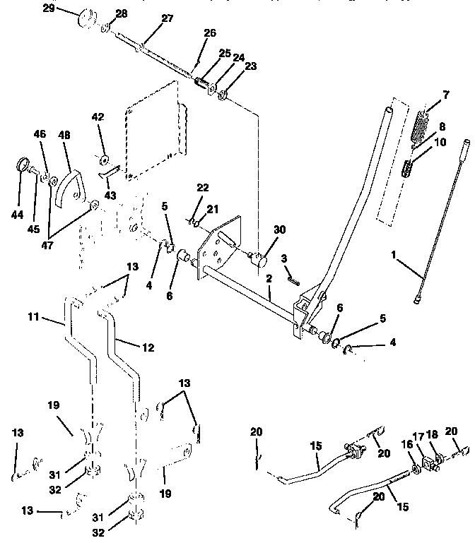 Craftsman 917257650 42" mower lift diagram