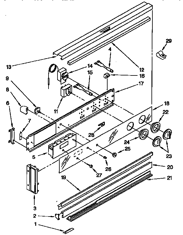 Kenmore 6654098915 control panel parts diagram