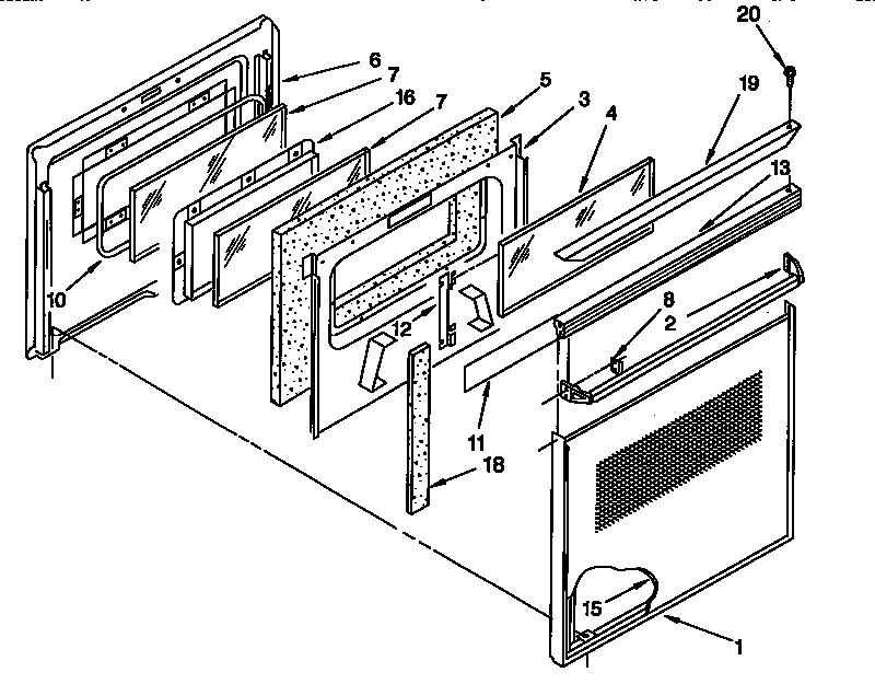 Kenmore 6654098915 door parts diagram